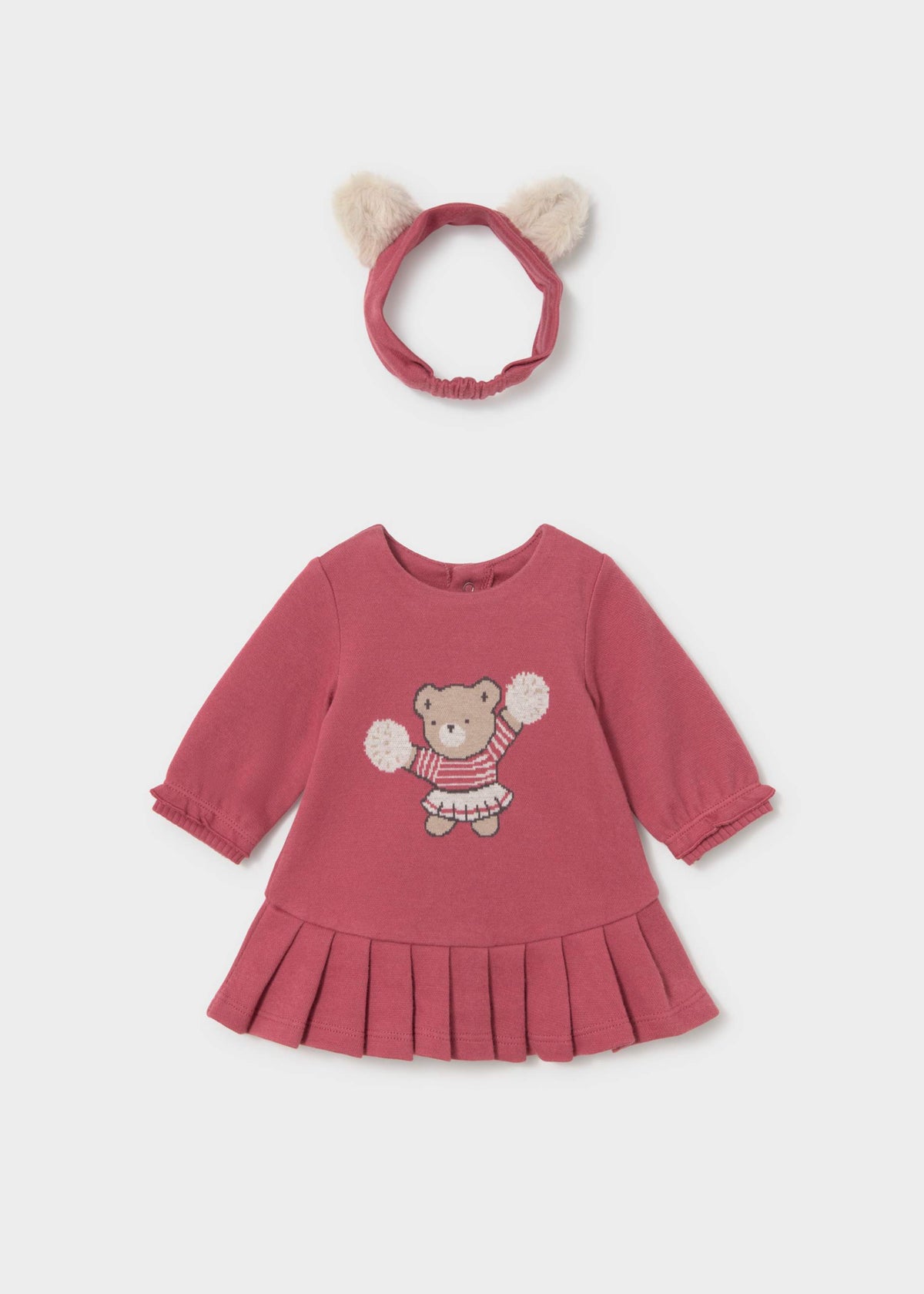Vestito con cerchietto neonata - Prugna