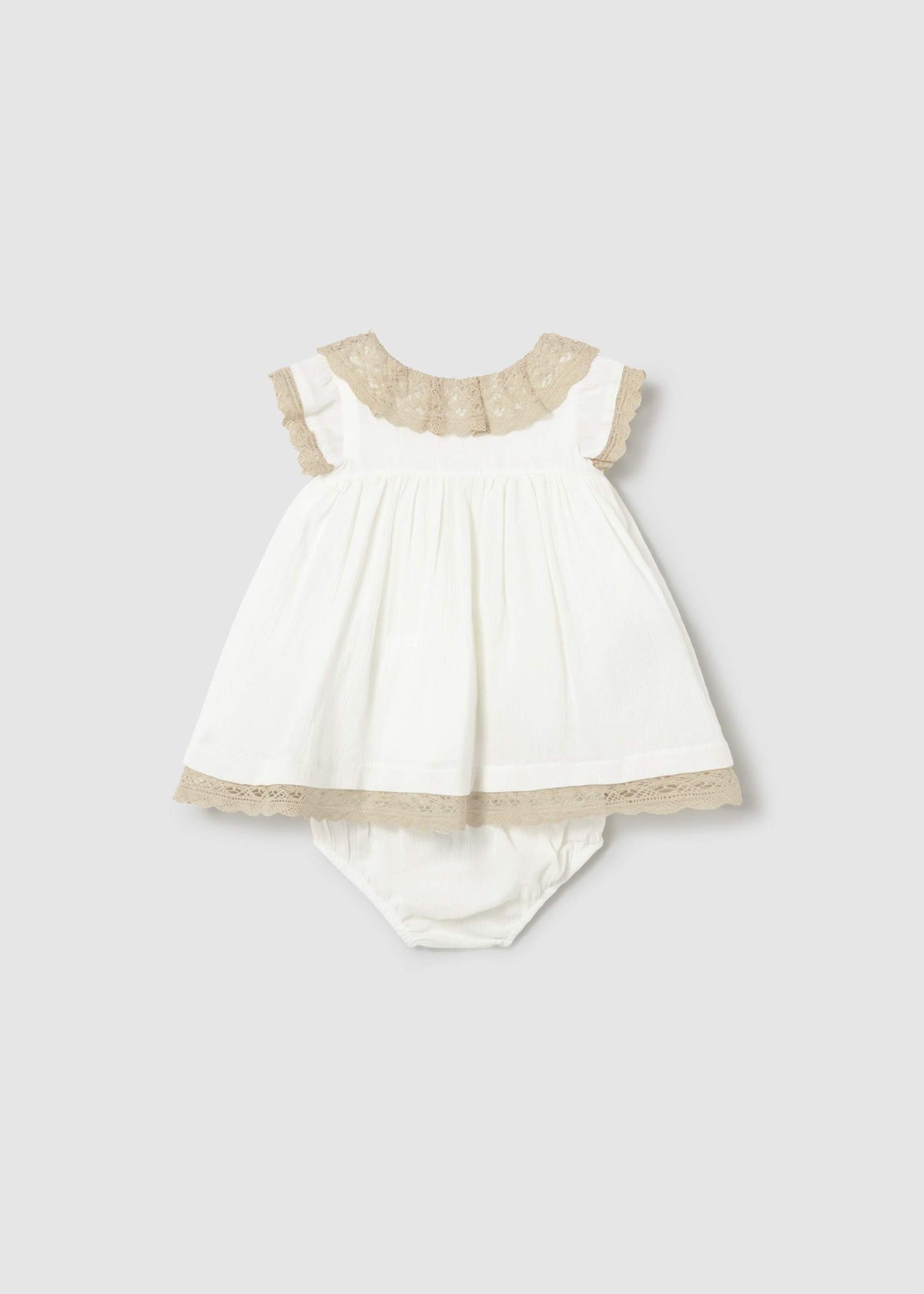 Vestito con copripannolino cerimonia neonata - Panna