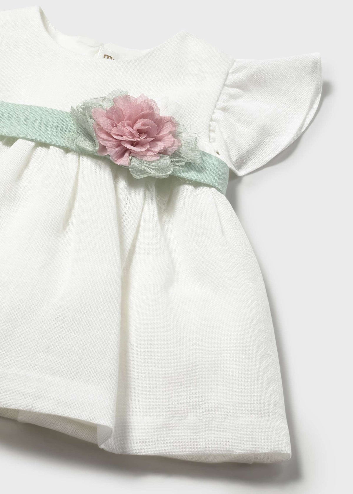 Vestito con copripannolino e fusciacca floreale cerimonia neonata - Aqua
