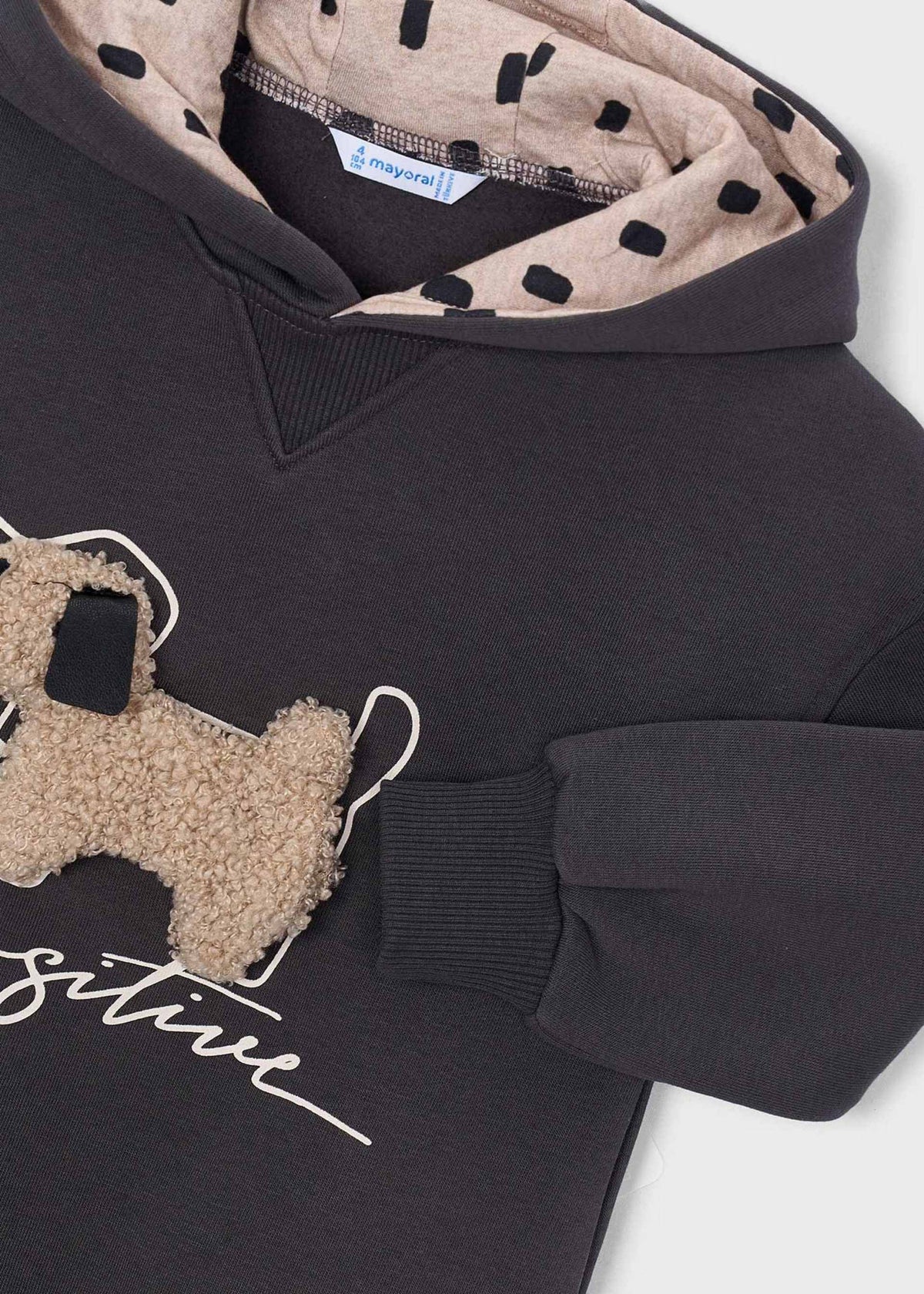 Vestito felpa con cappuccio bambina - Carbone