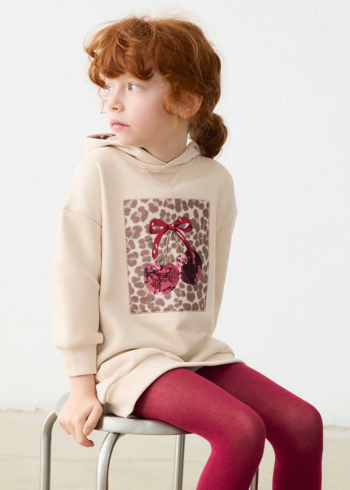 Vestito felpa con cappuccio bambina - Tofu