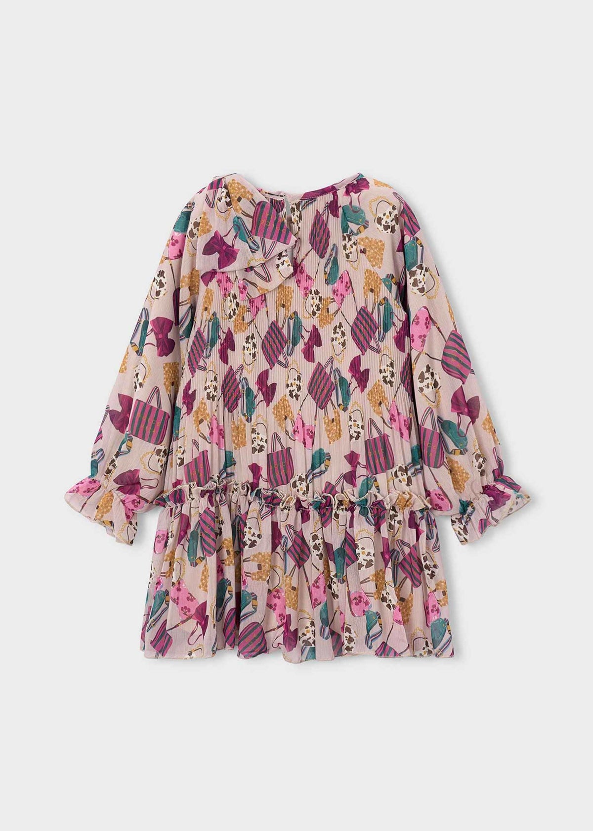 Vestito plissettato stampato bambina - Bottiglia