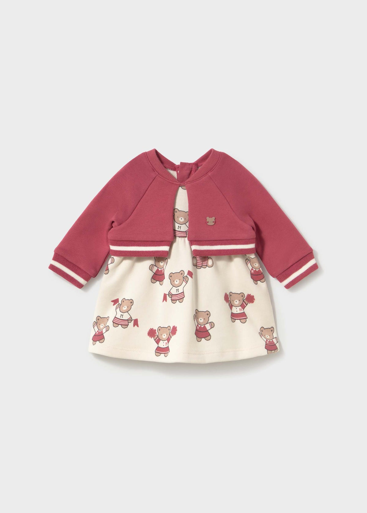 Vestito stampato cardigan neonata - Prugna