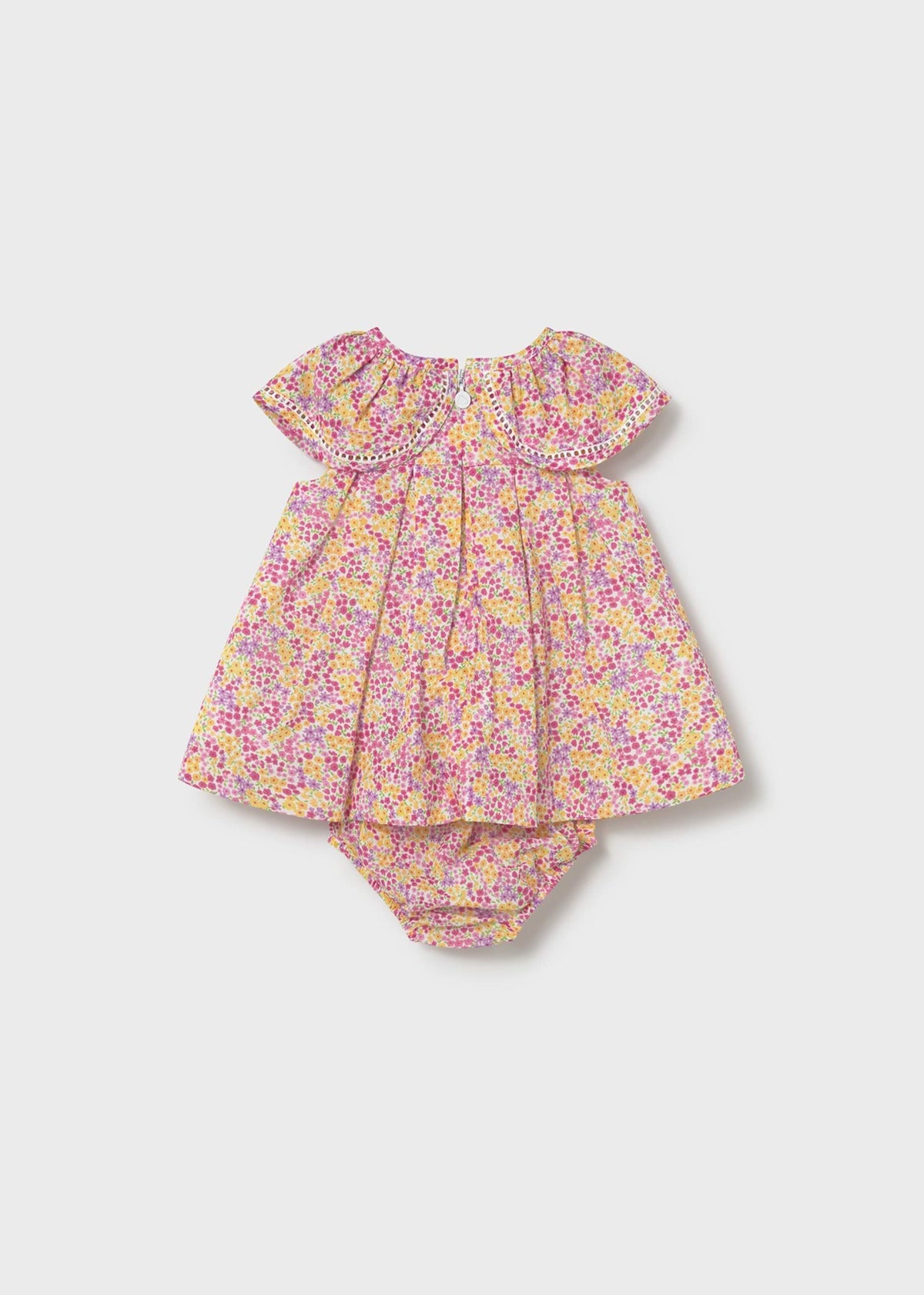 Vestito stampato con copripannolino neonata - Rosa