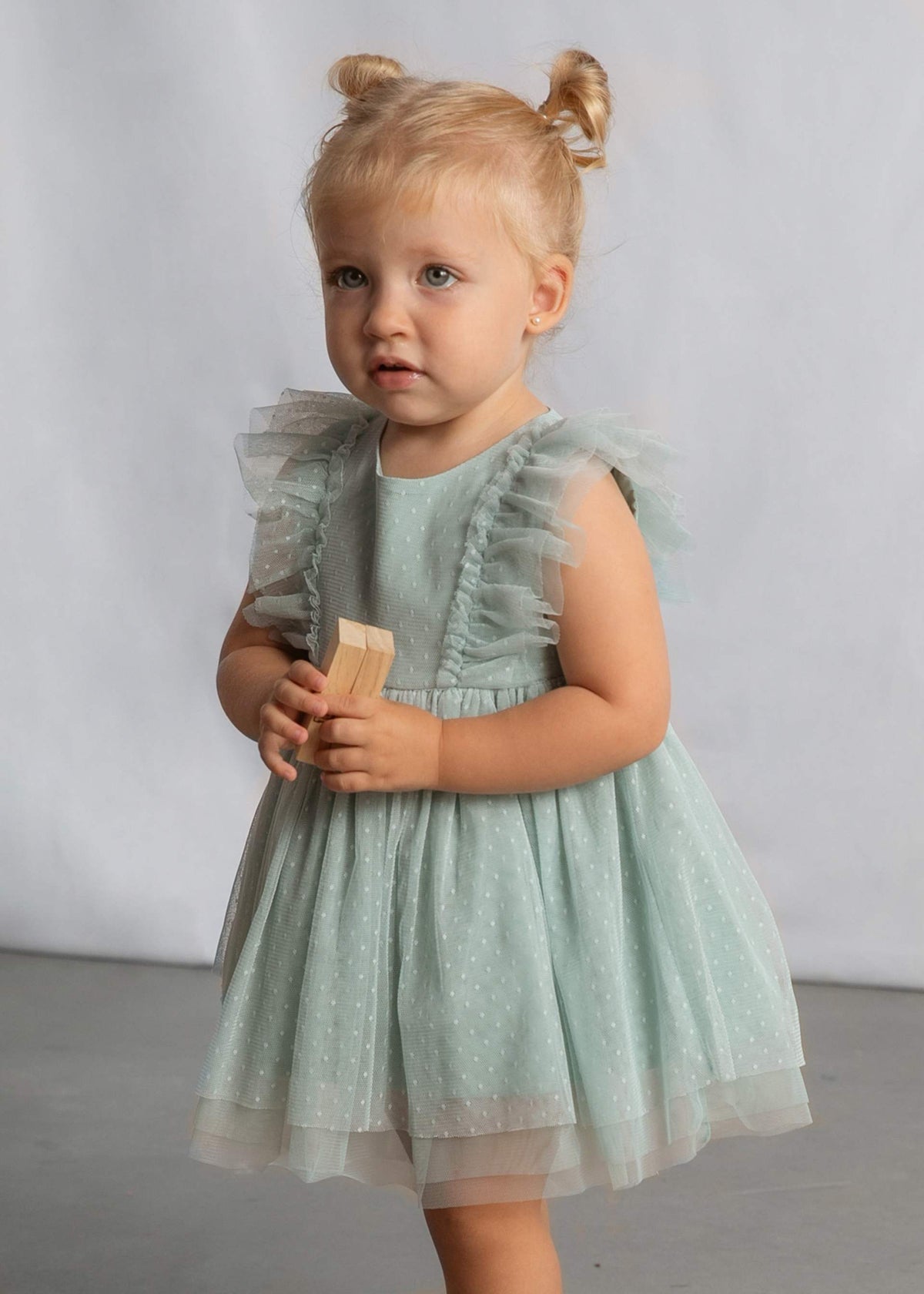 Vestito tulle con fascia neonata