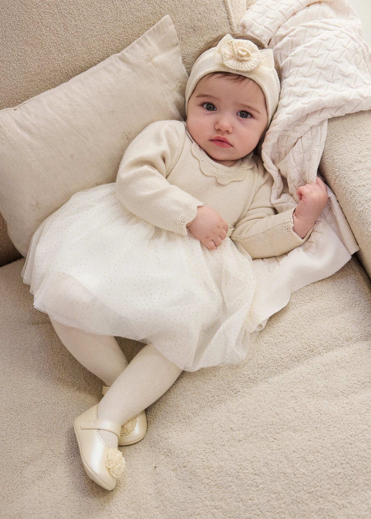 Vestito tulle neonata - Champagne