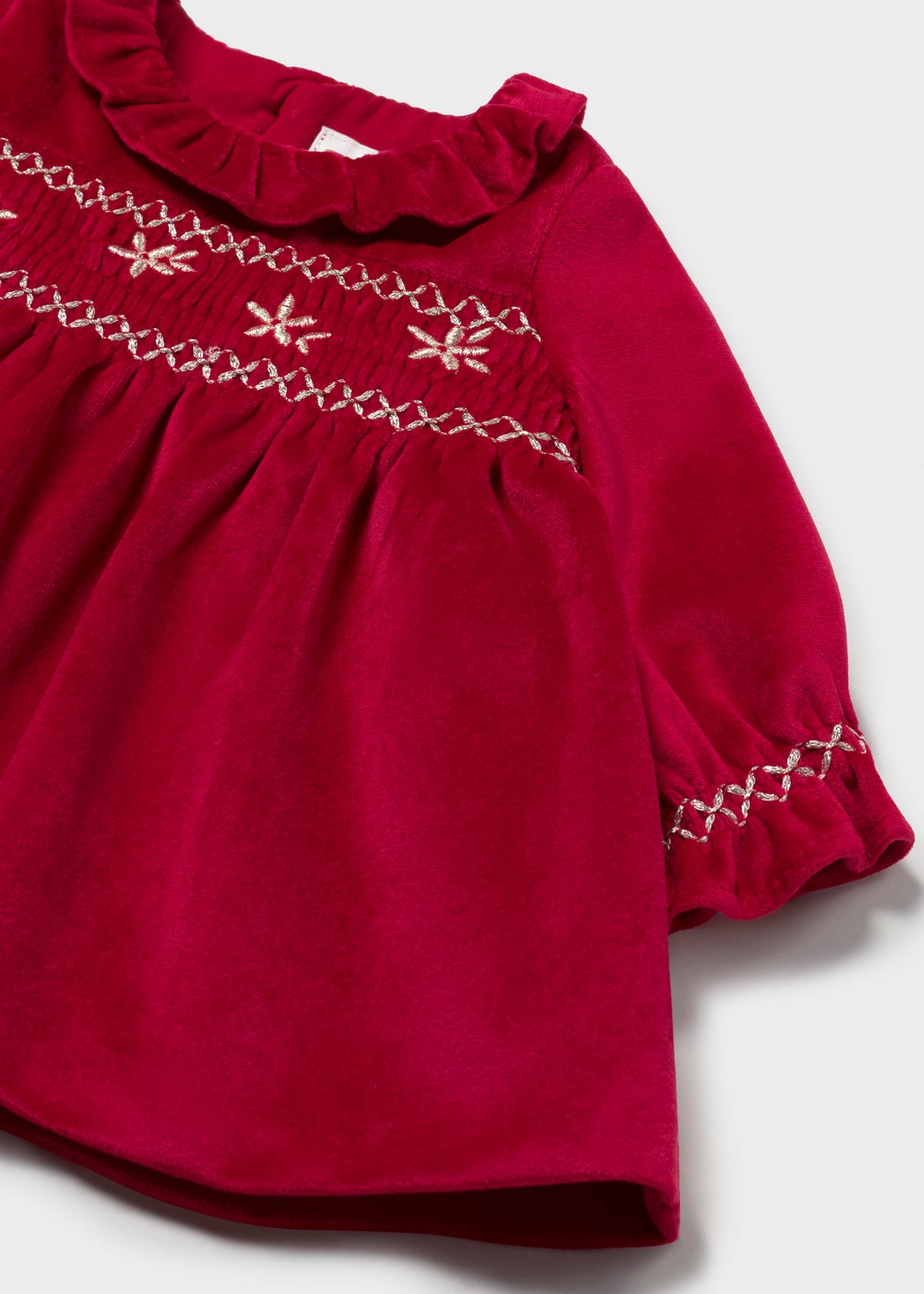 Vestito velluto neonata - Red