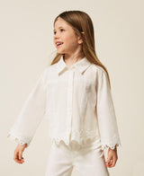 Camicia baby in popeline con pizzo