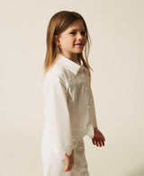 Camicia baby in popeline con pizzo