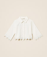 Camicia baby in popeline con pizzo