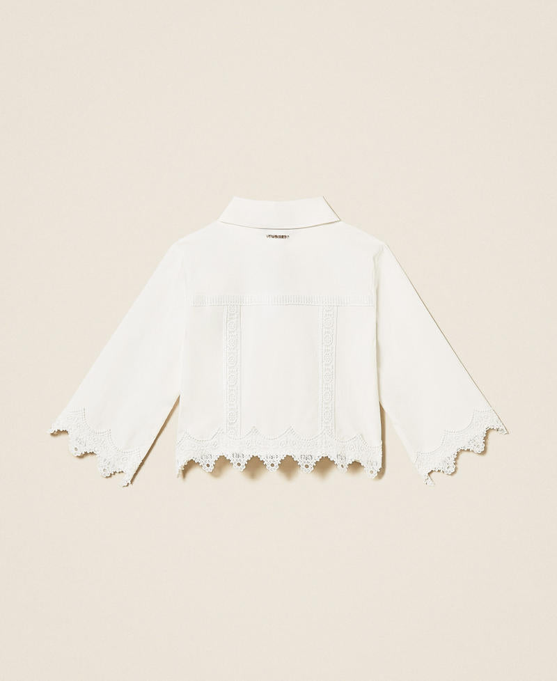 Camicia baby in popeline con pizzo