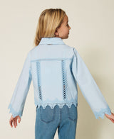 Camicia in popeline con intarsi di pizzo