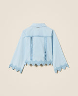 Camicia in popeline con intarsi di pizzo