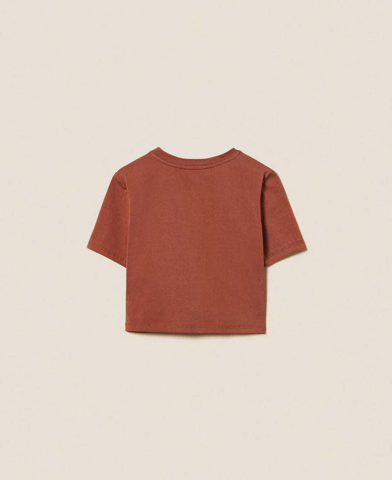 T-shirt con logo e incrocio