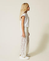 Pantaloni in pizzo macram&egrave;