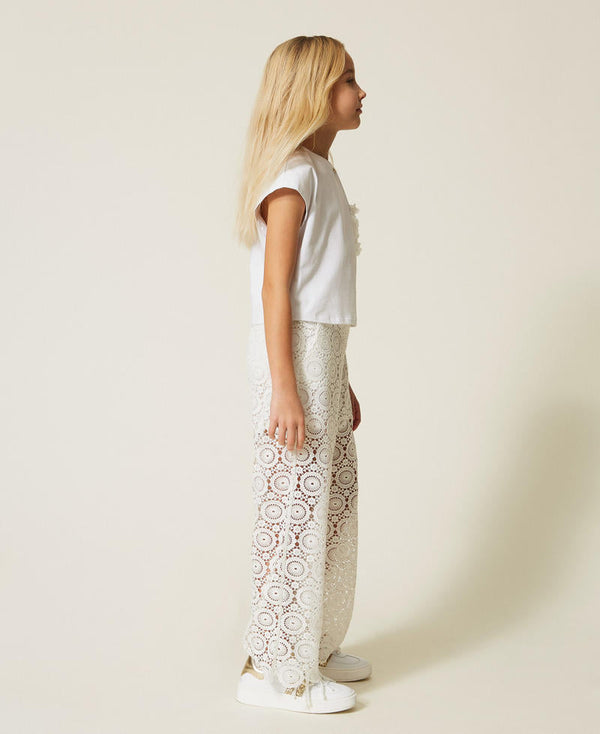 Pantaloni in pizzo macram&egrave;