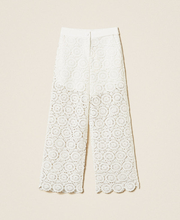Pantaloni in pizzo macram&egrave;