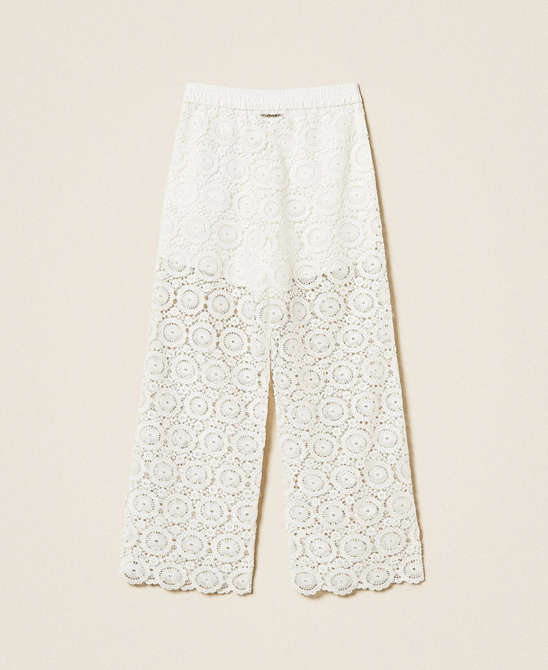 Pantaloni in pizzo macram&egrave;