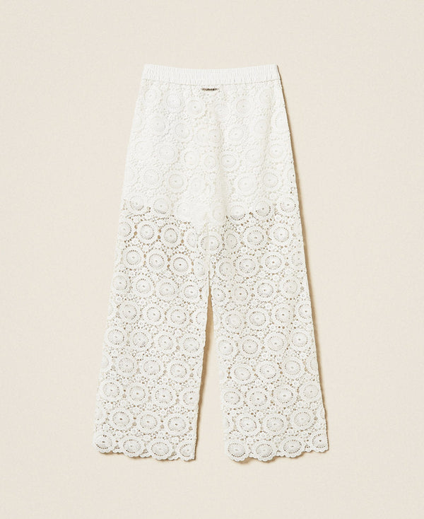 Pantaloni in pizzo macram&egrave;