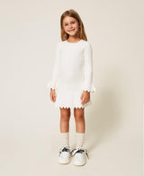 Abito corto baby in maglia a trecce