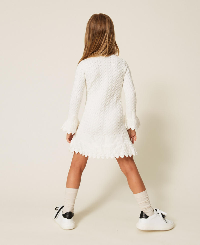 Abito corto baby in maglia a trecce