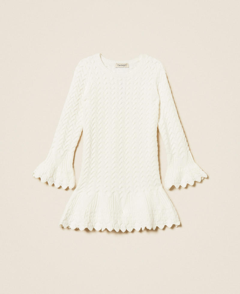 Abito corto baby in maglia a trecce