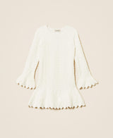Abito corto baby in maglia a trecce