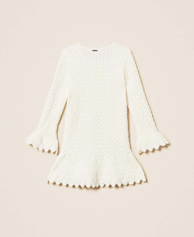 Abito corto baby in maglia a trecce