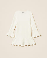 Abito corto baby in maglia a trecce