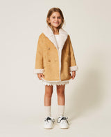 Abito corto baby in maglia a trecce