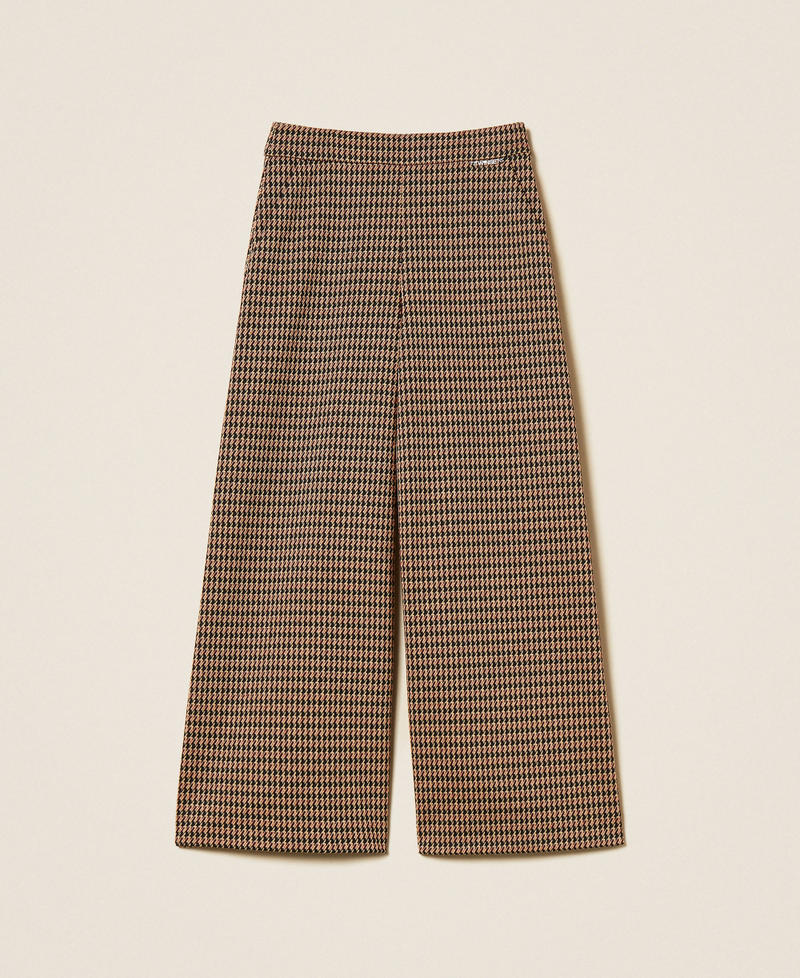 Pantaloni a palazzo in pied-de-poule