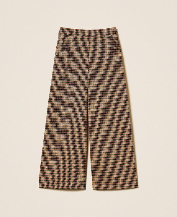 Pantaloni a palazzo in pied-de-poule