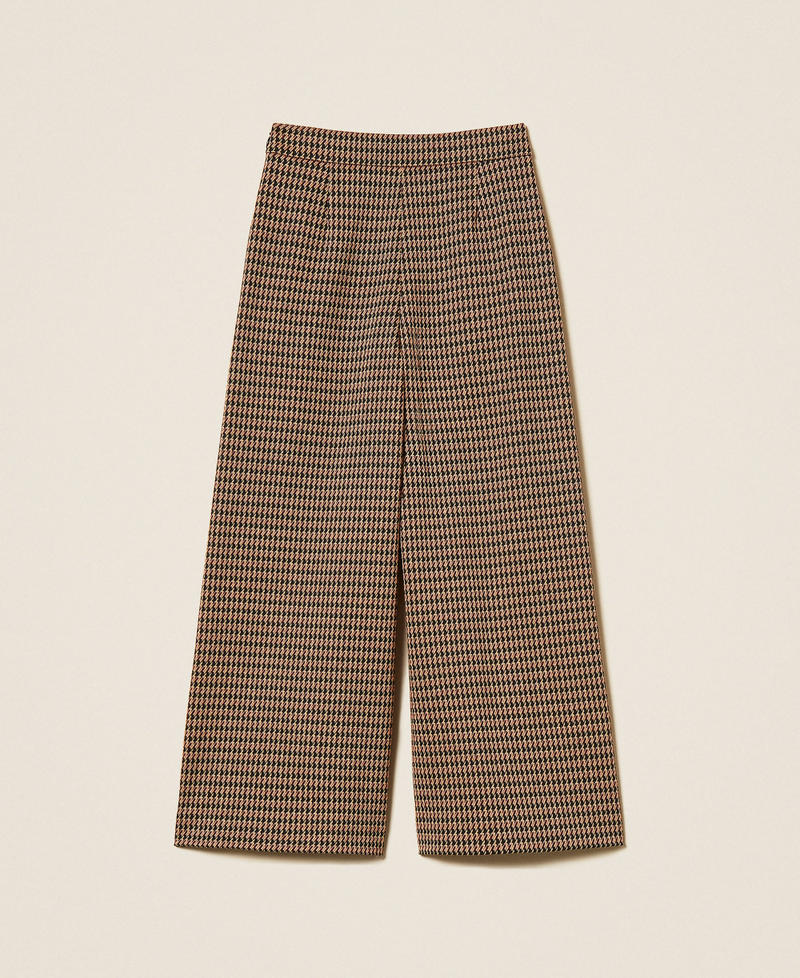 Pantaloni a palazzo in pied-de-poule