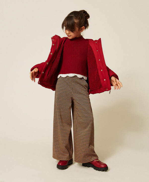 Pantaloni a palazzo in pied-de-poule