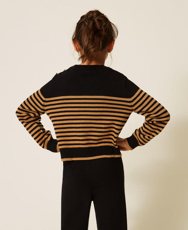 Maglia a righe con bottoni