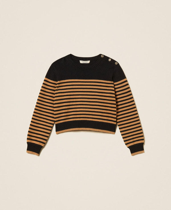 Maglia a righe con bottoni