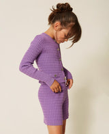 Cardigan fitted in maglia a trecce