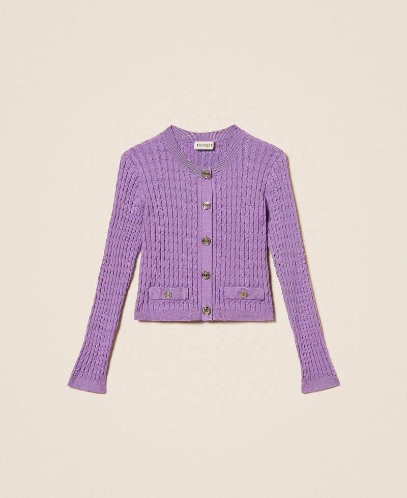 Cardigan fitted in maglia a trecce