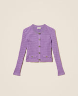 Cardigan fitted in maglia a trecce