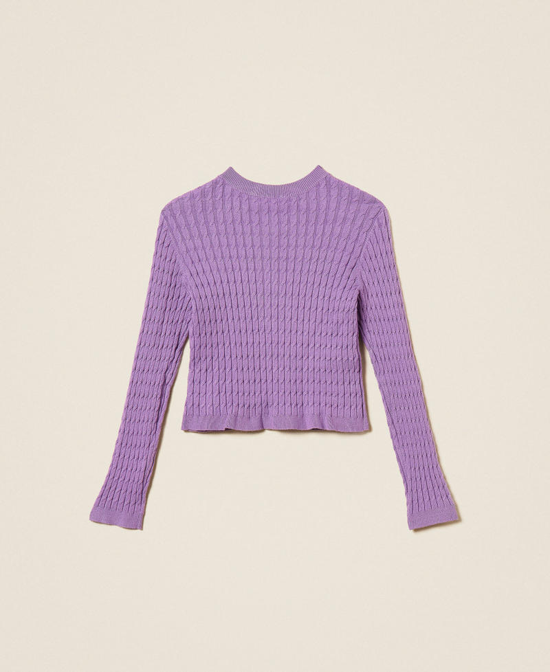 Cardigan fitted in maglia a trecce