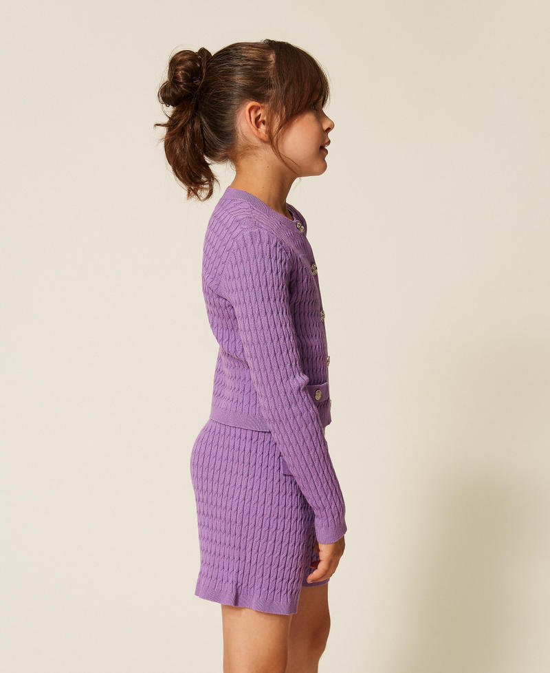 Shorts fitted in maglia a trecce