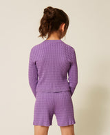 Shorts fitted in maglia a trecce