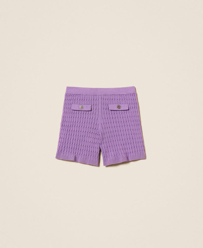 Shorts fitted in maglia a trecce