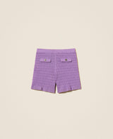 Shorts fitted in maglia a trecce