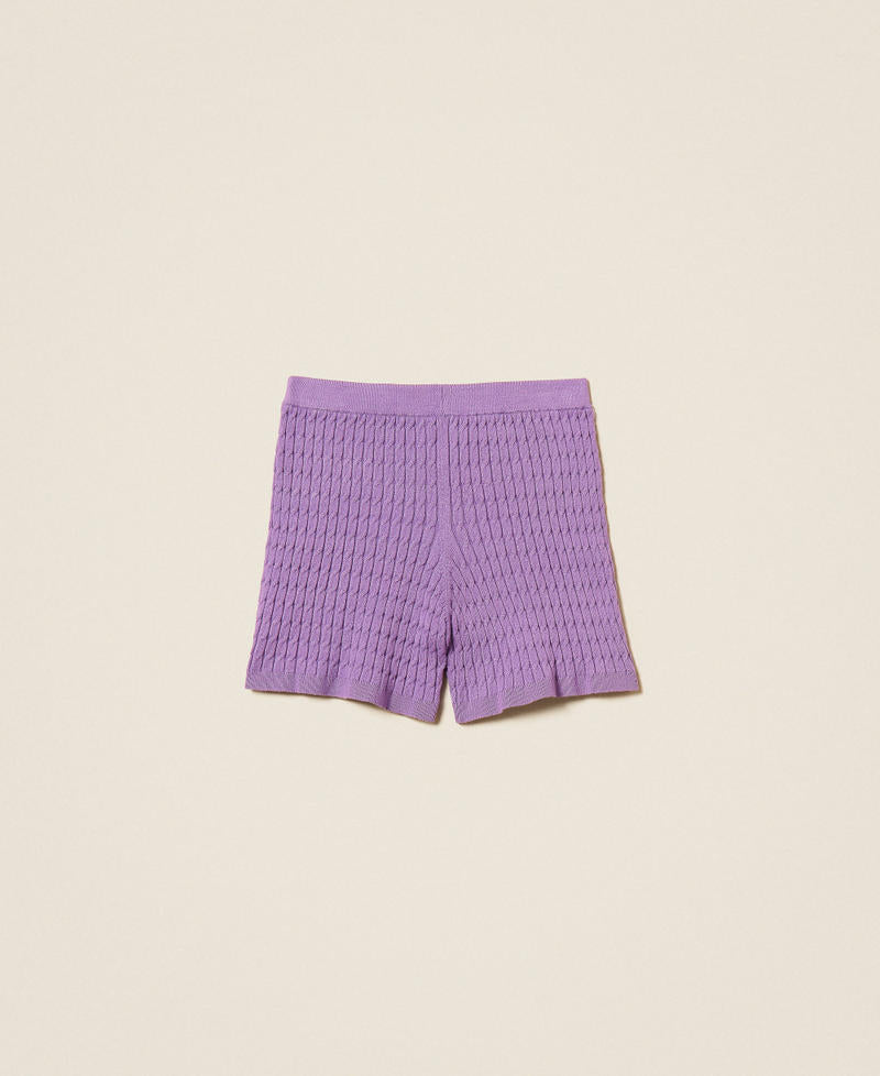 Shorts fitted in maglia a trecce