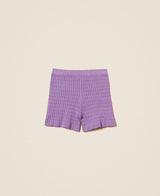Shorts fitted in maglia a trecce