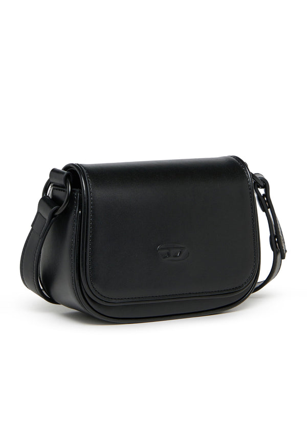 Borsa a tracolla con patta e logo in rilievo per bambina