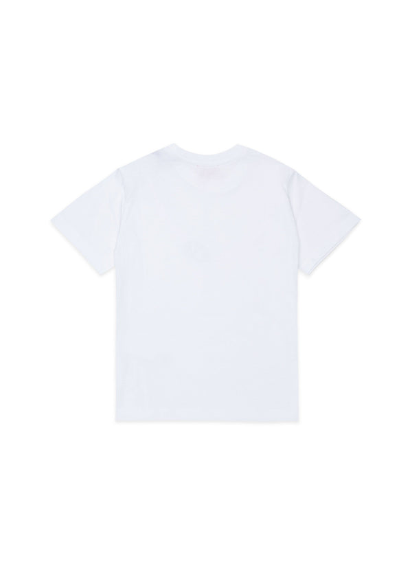T-shirt con stampa collana e logo glitter per ragazza