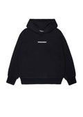 Felpa con cappuccio e piccolo logo per ragazzi - Nero