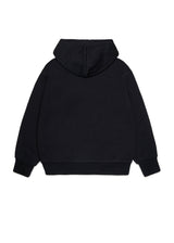 Felpa con cappuccio e piccolo logo per ragazzi - Nero